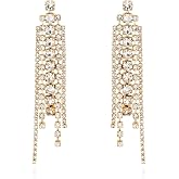 SYAP 18K Gold/Rhodium Rhinestone Chandelier Stud Earrings
