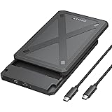 iDsonix 2.5 inch Hard Drive Enclosure, 6Gbps USB C 3.1 to SATA III Tool-Free External Hard Drive Enclosure for 7mm/9mm 2.5" S