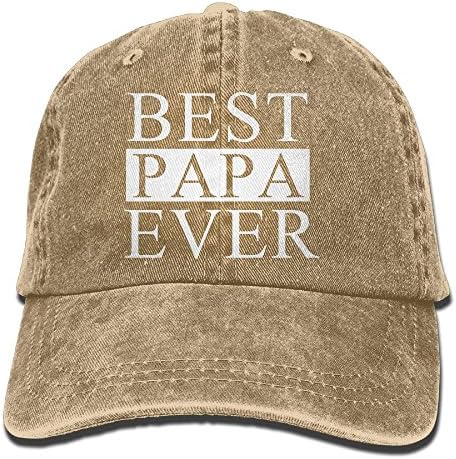 Gorgeously Best Papa Ever Denim Baseball Caps Hat Adjustable Cotton Sport Strap Cap for Men Women