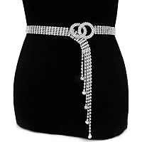 Geyoga 2 Pcs Rhinestone Belts for Women Dress Sparkly  display picture 2
