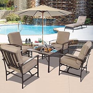 Amazon.com: GHP Outdoor Patio 5-Piece Chair & BBQ Stove ...