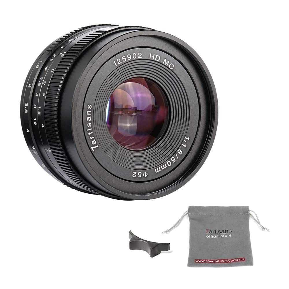 7artisans 50mm F1.8 APS-C Manual Fixed Lens for Sony E-Mount Mirrorless Camera Like Sony A6500 A6300 A6000 A5100 A5000 NEX-3 NEX-3N NEX-3R NEX-C3 NEX-F3K NEX-5K