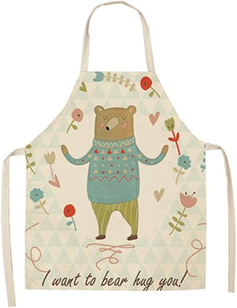 Amazon Httshop かわいい猫プリントキッチンエプロン女性ノースリーブコットンよだれかけクリーニング エプロン防水シェフが焼くエプロン料理 良質で安い Color Pink エプロン オンライン通販