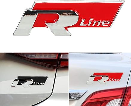 R Line Logo Auto Aufkleber Emblem Badge Rline 3d Metall Fur Volkswagen Vw Polo Golf 6 5 7 Jetta Mk5 Mk6 Passat B5 B6 B7 Stil Rot Amazon De Baumarkt