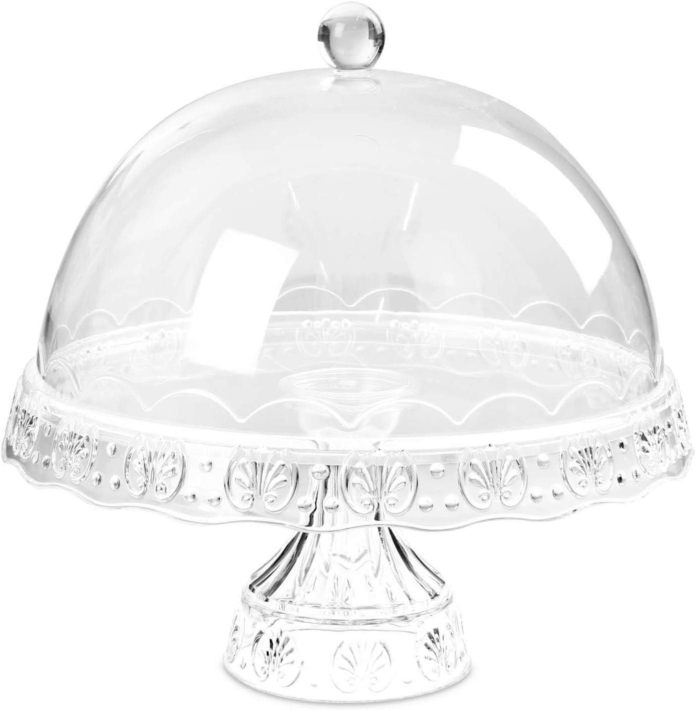Plastic Birthday Cake Stand Cupcake Cookie Muffin Display Serving Plate with Dome Lid