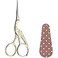 BIHRTC 4.5Inch Embroidery Scissors Knitting Scissors Sharp Tip Stainless Steel Scissors Little Scissors for Cross Stitch Cutting Embroidery Sewing Handcraft Craft Art Work DIY Tool Gold