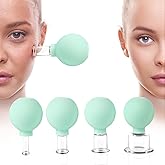 Meifuly Facial Cupping Set, 4 PCS Silicone Vacuum Suction Face Massage Cups, Skin Tightening Kit for Eyes, Face and Body (Green)
