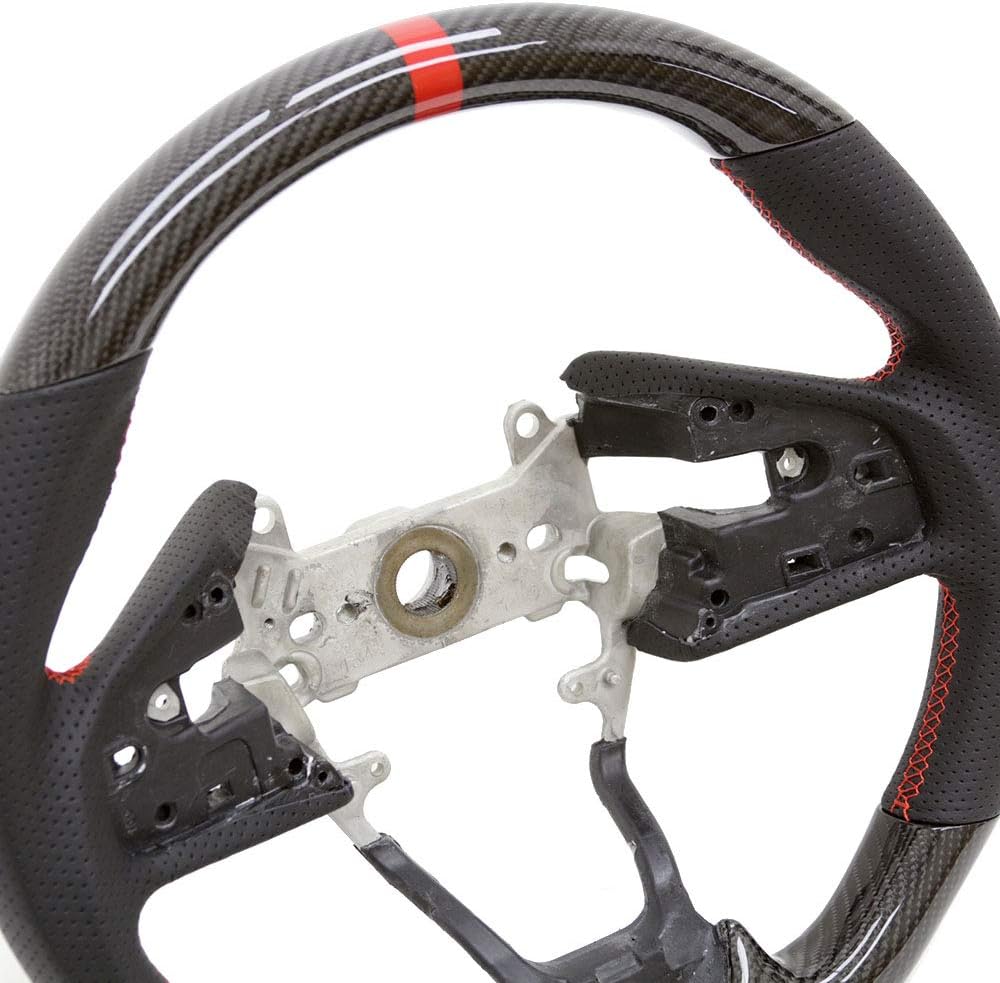 PROMOTORING For Handkraftd 2016+ Honda Civic Real Carbon Steering Wheel w/Red Centering Stripe