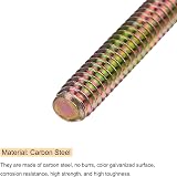 sourcing map 10pk Color Zinc 1/4-20 2" Fully Threaded Rod Carbon Steel view 4