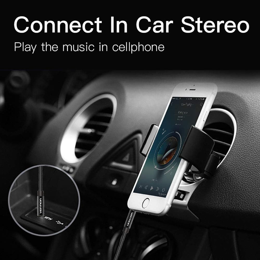 VENTION 3m Nylon Braided Aux Cable - 3.5mm to 3.5mm Stereo Jack for Headset Car Speaker, Soundbar, PC, Laptop and More - Image 5