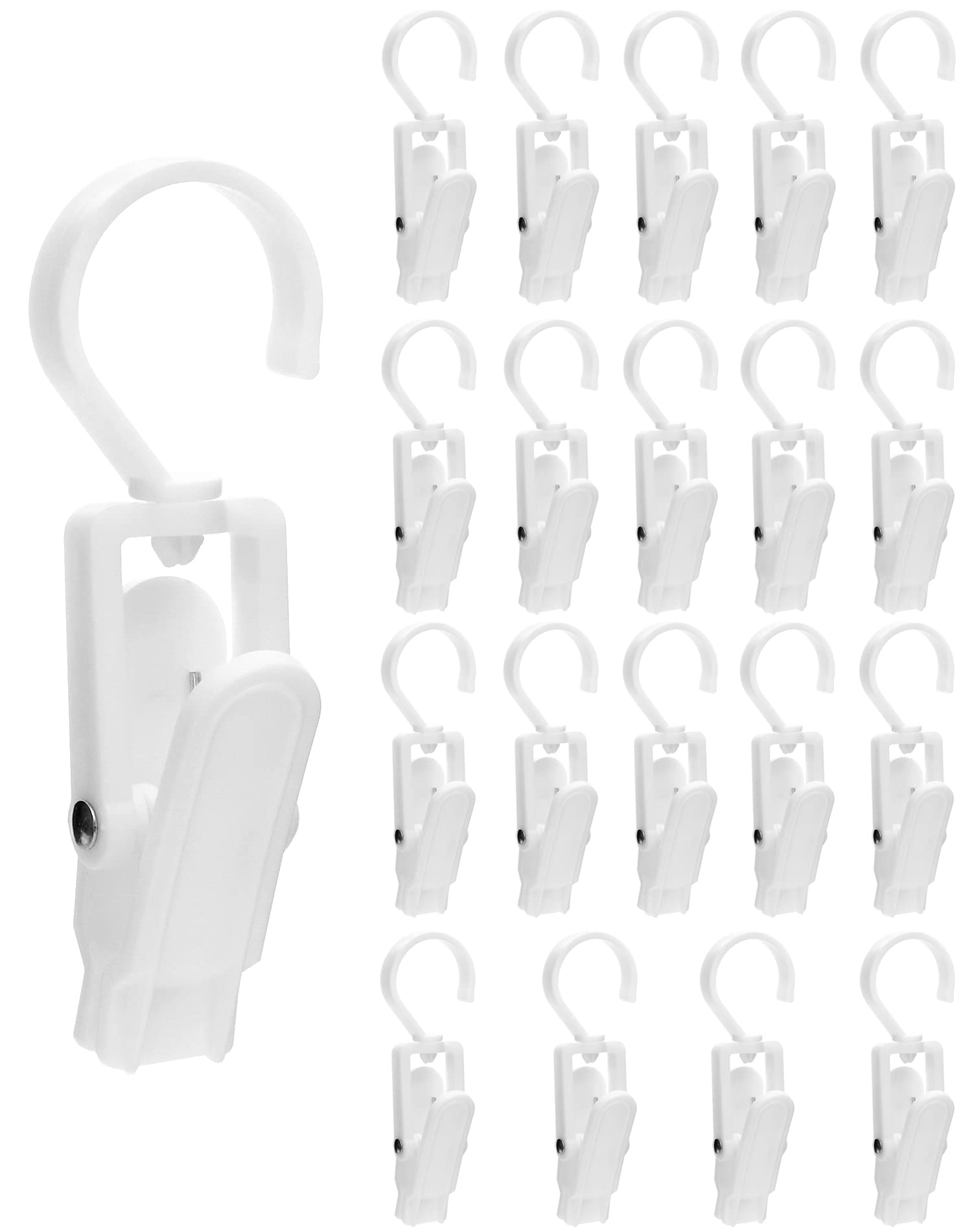 QWORK® 20PCS Portable Hanger Clip, 10.5cm (4") Multifunction Laundry Hook Clip for Towel Sheet Boot Hat Clothes Outdoor Activities