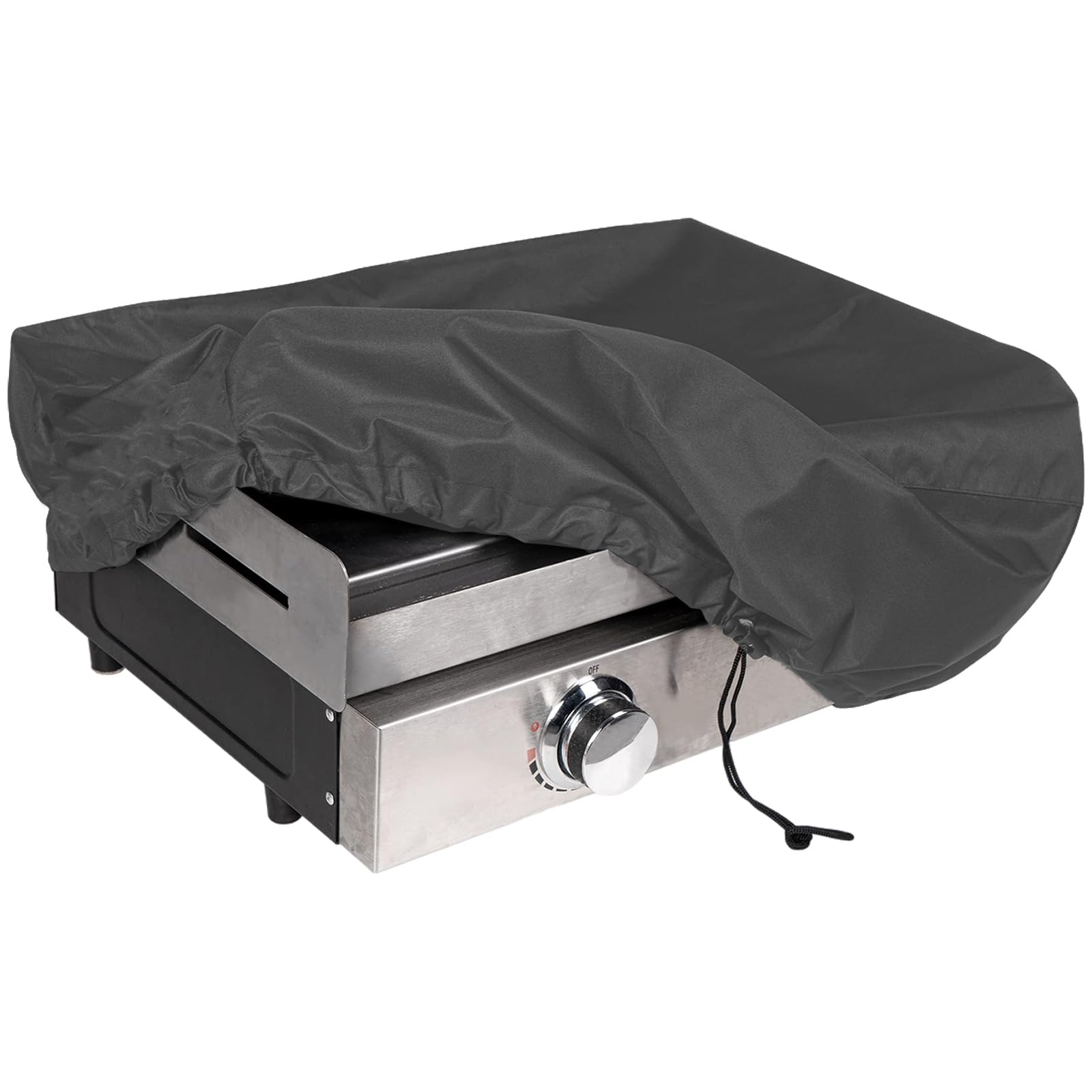 Housse Plancha Imperméable, 600D Couvercle Plancha, Bache Plancha avec Cordon, Housse de Protection Plancha Anti-Vent, Anti-UV (60 x 45 x 25 cm, Black)