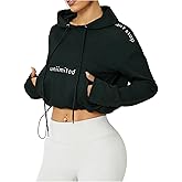 SweatyRocks Women's Letter Graphic Hoodies Pullover Long Sleeve Drawstring Sweatshirt With Pocket Winter