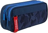 YONZONE Pencil Case Large Capacity 3 Compartments Navy Blue Storage Organizer