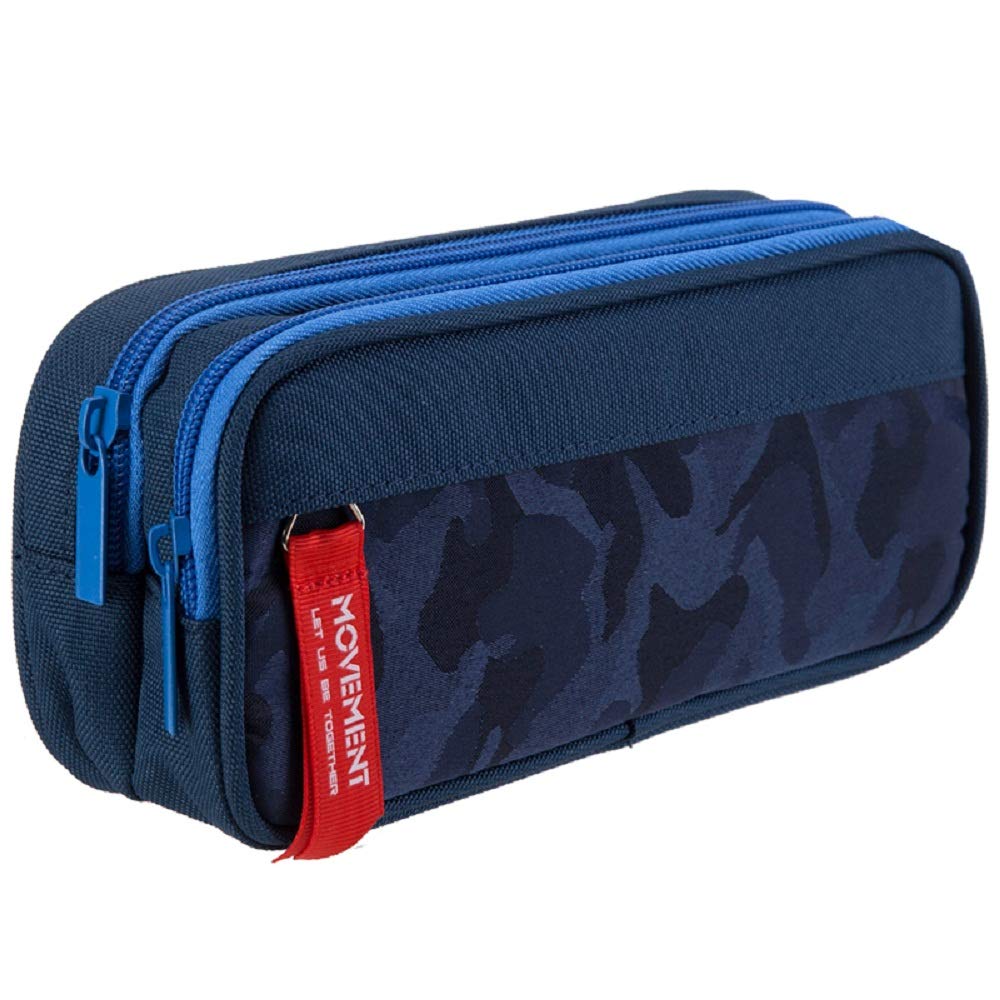 YONZONE Pencil Case, Large Capacity Pencil Cases Big Storage Pencil Bag Pen Pouch for Boys Girls, Portable Office Stationary Organiser Supplies Makeup Bag with 3 Multi Compartments, Navy Blue