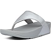 FitFlop™ Womens Lulu Leather Toe-Post Sandal, Silver, Size 8