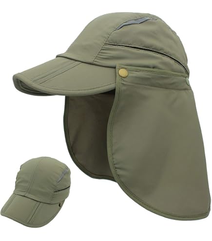 Chapeau De Soleil UPF 50+ - Protection UV 360° Avec Rabat - Réglable Pour Homme Et Femme