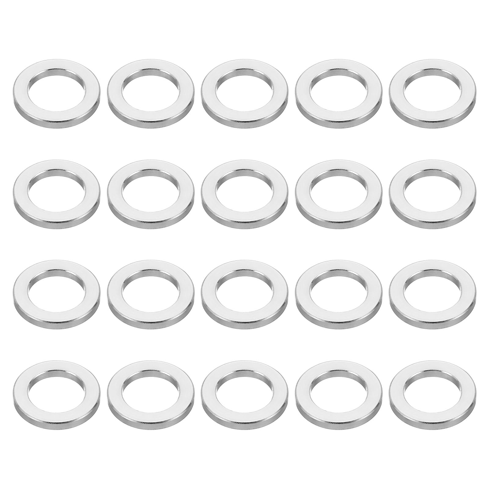 PATIKIL M10 Aluminum Spacers,20 Pcs Metal Spacer Aluminum Round 10.2mm ID x 16mm OD x 2mm L Thickness Aluminum Spacer Screw Standoff for 3/8" M10 Screw Bolt