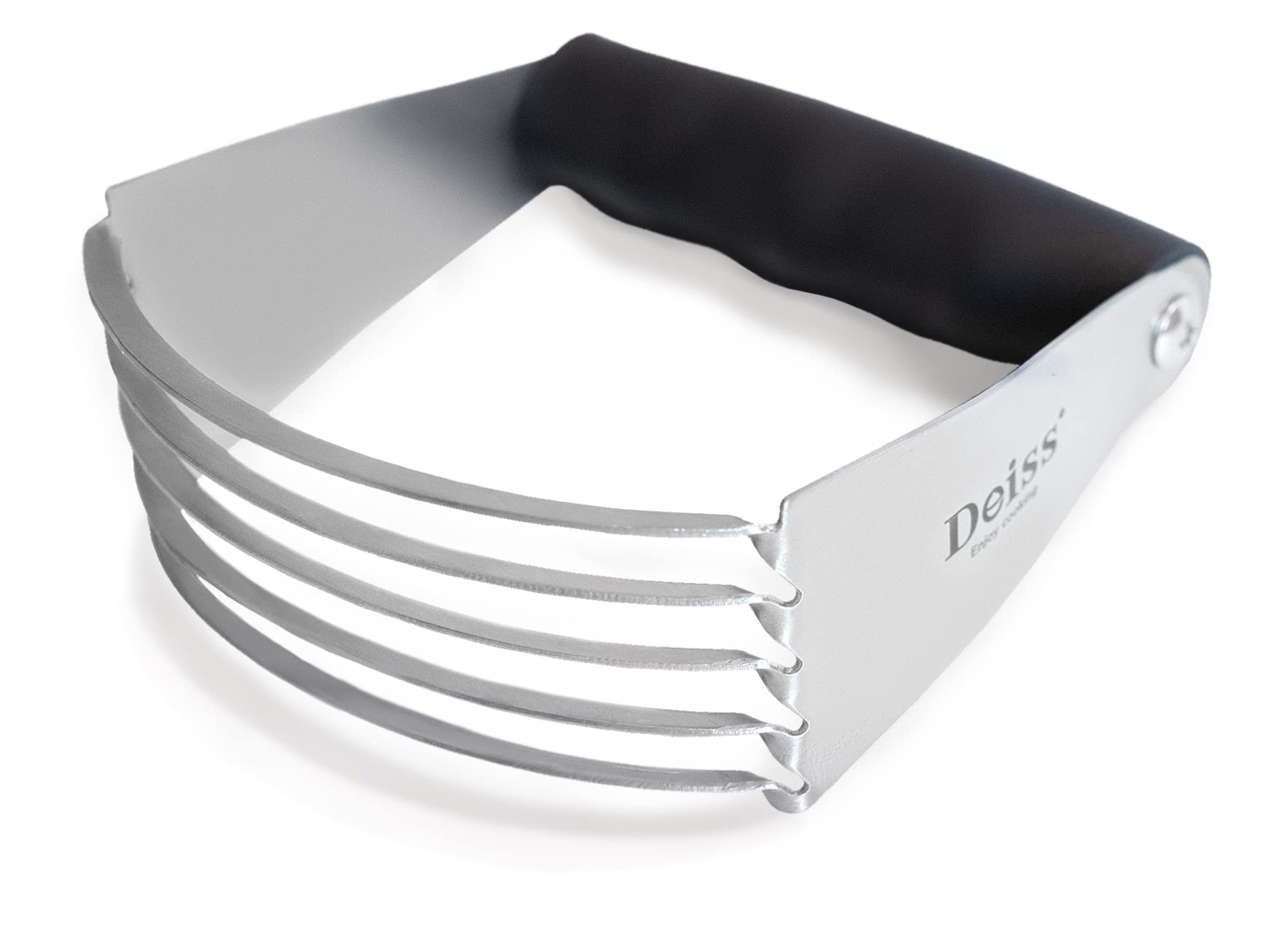 Deiss PRO Pastry Cutter - Stainless Steel Pastry Blender & Cutter, Non-Slip Handle - Dishwasher Safe Flour & Dough Blender - Large Hand Dough Mixer