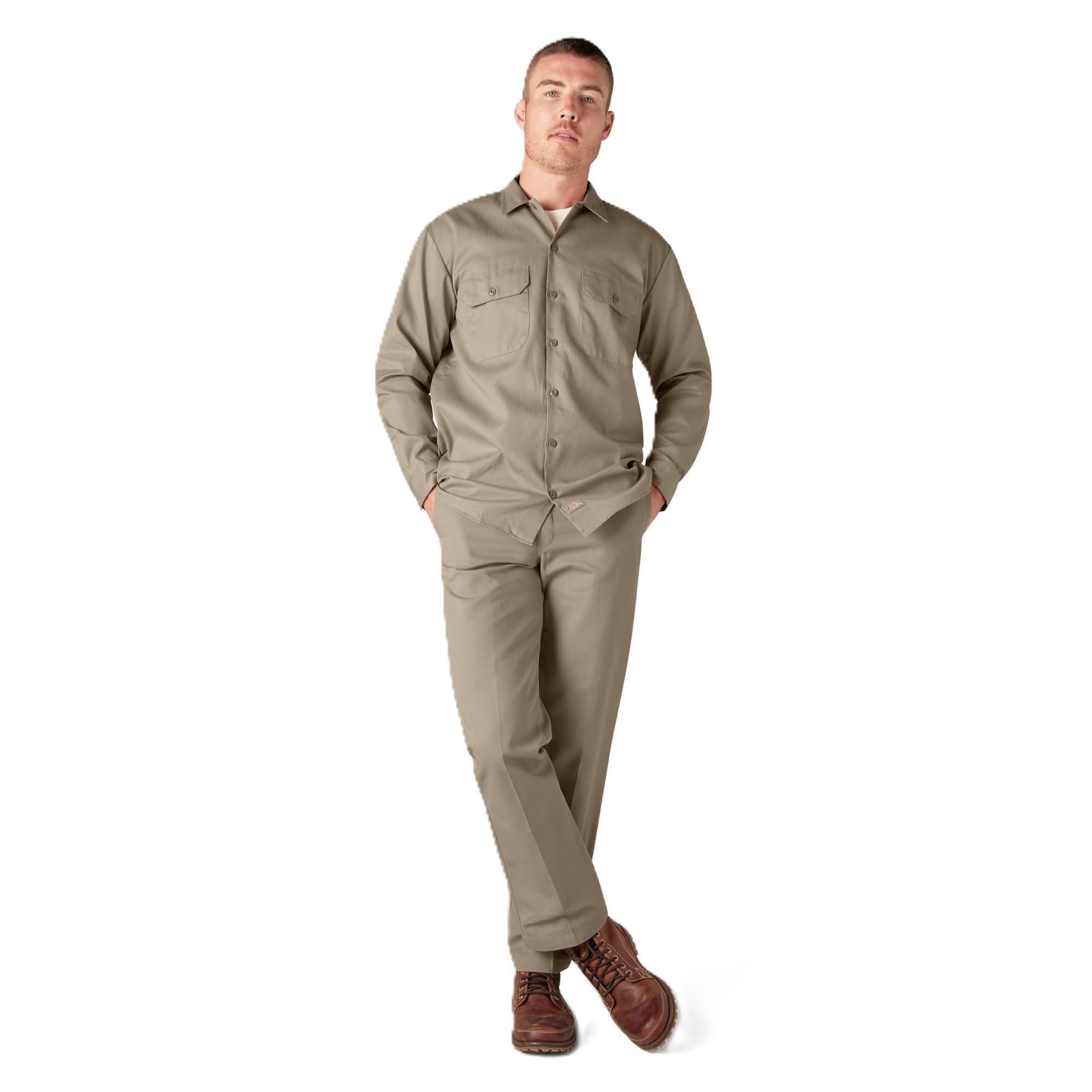 Dickies Long Sleeve Work Shirt, Desert Sand, 2T