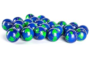 Neliblu 2" Earth Stress Balls, 2 Dozens - Globe Squeeze Ball for Stress Relief, Muscle Relaxation, Therapy - 24 World Stress Balls, Earth Day Gifts and Accessories - Promote Environmental Awareness