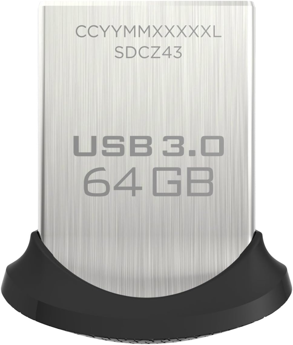 SanDisk Ultra Fit CZ43 64GB USB 3.0 Low-Profile Flash Drive Up To 150MB/s Read- SDCZ43-064G-G46 [Older Version]
