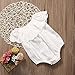 Baby Girl Romper Jumpsuit Off Shoulder Lotus Leaf Bodysuit Infant Clothes Outfit (80 (6-12M), White)