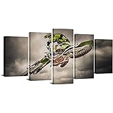sechars - 5 Pieces Canvas Prints Wall Art Motorcycle Racing Painting Cool Sports Motocrcos Rider Poster Print Modern Man Boy's Bedroom Office Wall Decor Gallery Canvas Wrapped Artwork Ready to Hang