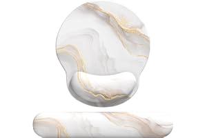 eulps Mouse Pad Wrist Support, Ergonomic Memory Foam Keyboard Wrist Pad & Gel Wrist Rest Set for Computer Keyboard for Easy Typing & Pain Relief for Office & Home