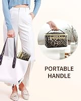 Wandering Nature Travel Makeup Bag with Brush Compartment Leopard Vegan Leather view 7