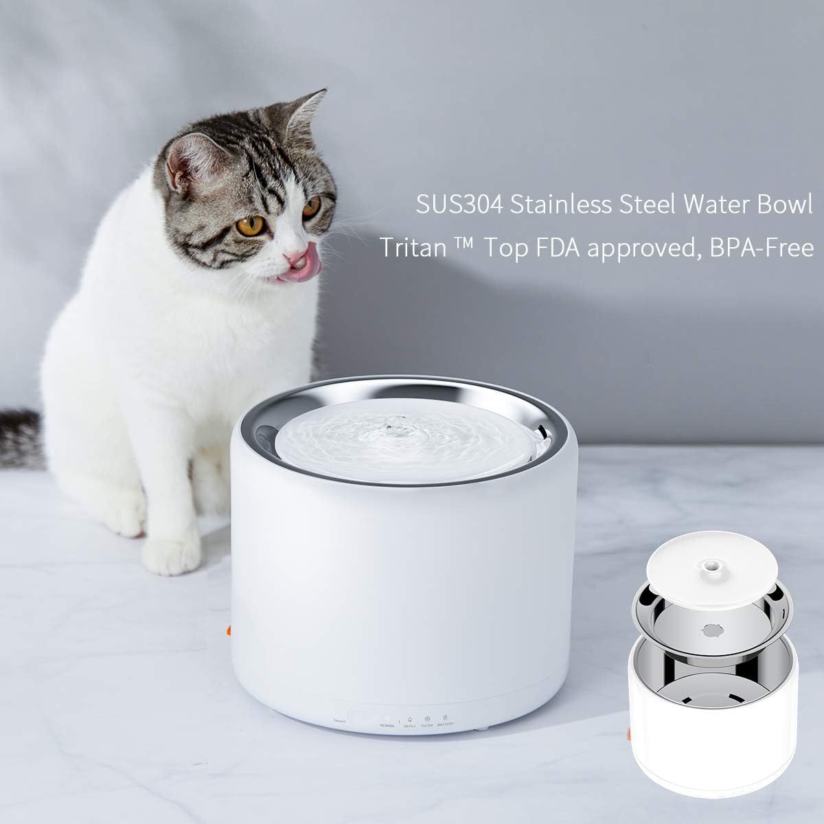 battery water fountain for cats