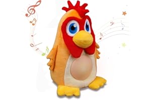 TOYMAKER La Granja de Zenon Bartolito Light Up Stuffed Animal Plush Baby Soother Chicken Spanish Toys 6 to 12 Months Crib Soother with Music and Lights for Birthday