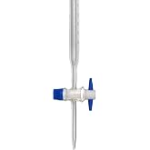 EISCO Burette, 25ml - White 0.10mL Graduations - Class A, Conforms with DIN ISO 385 Standards - Borosilicate Glass with PTFE Key Stopcock