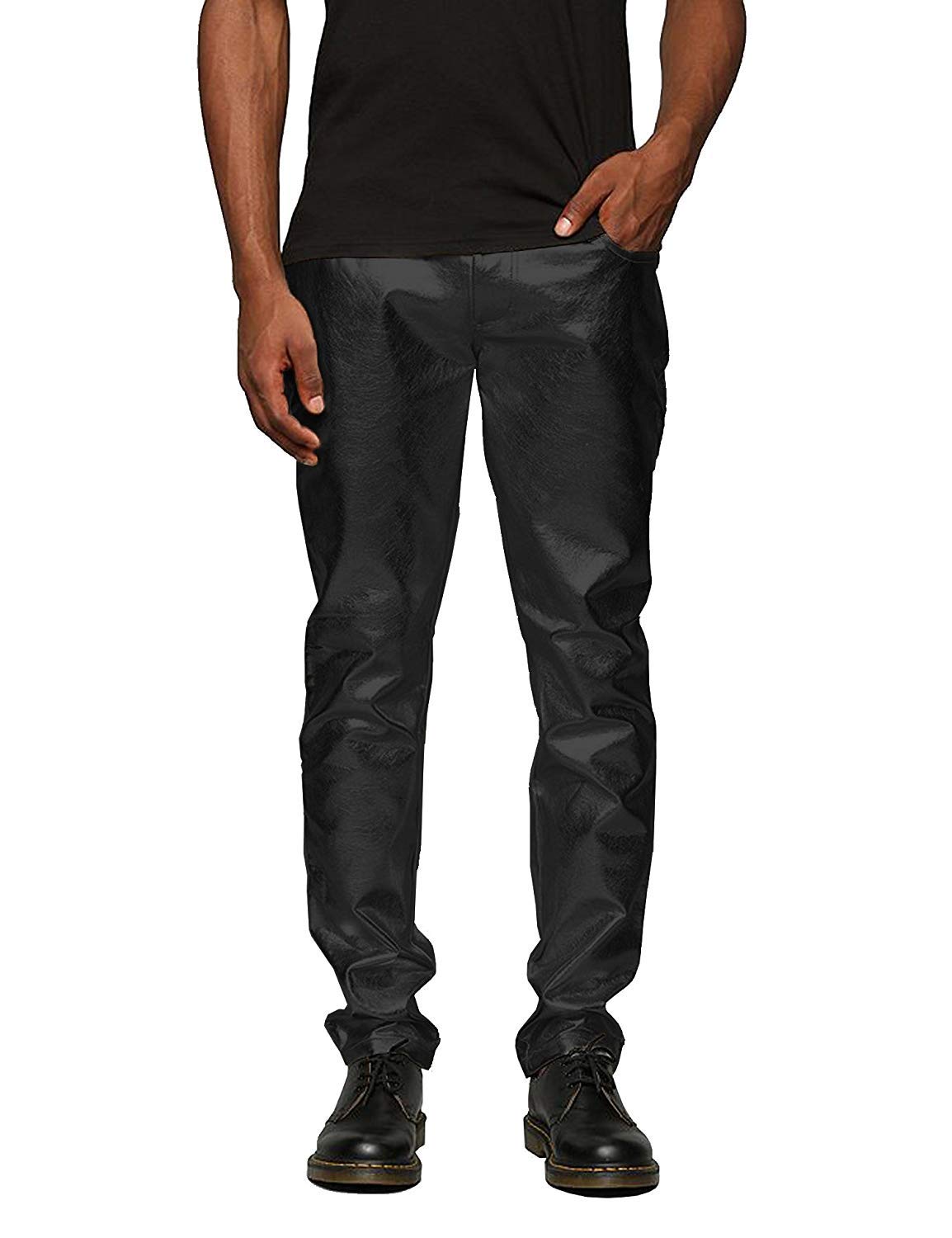 COOFANDY Mens Metallic Shiny Pants 70s 80s 90s