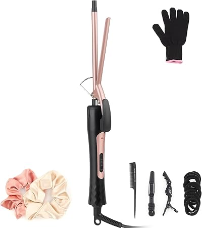 JAETON Curling Wand 9MM Tourmaline Ceramic 180/230C Dry Heat 30s