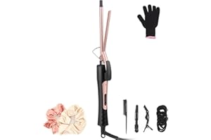 Small Curling Iron 3/8 Inch, 9mm Thin Hair Curling Wand for Short and Long Hair, Professional Ceramic Hair Curler Wand, Inclu