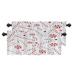 BaoNews Christmas White Kitchen Valances Half