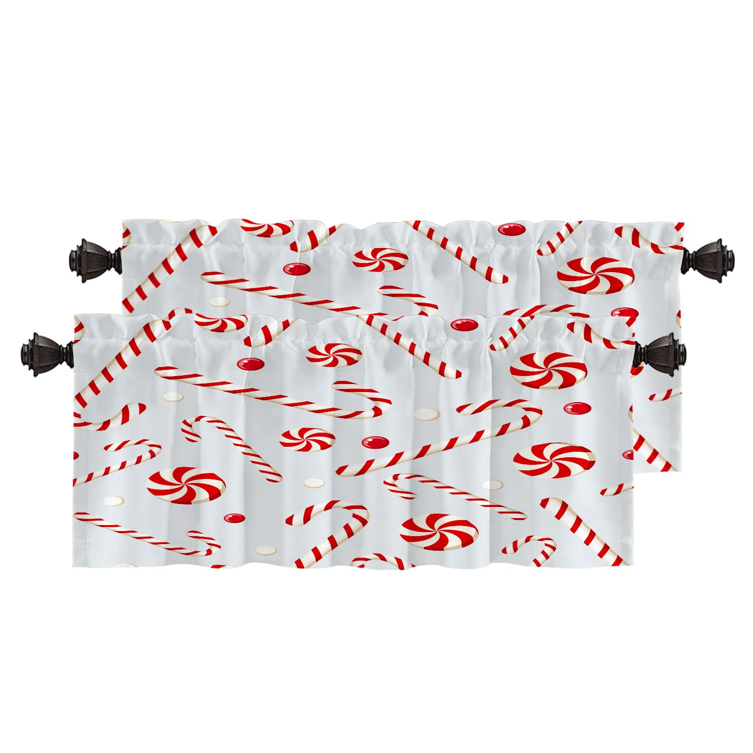 BaoNews Christmas White Kitchen Valances Half