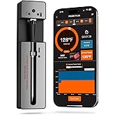 Upgraded Smart Bluetooth Wireless Meat Thermometer with Ultra-Thin Probe, 6 Sensors Accuracy Digital Food Thermometer 0.5S Instant Read, IP67 Waterproof for BBQ, Grill, Smoker, Oven, Air Fryer
