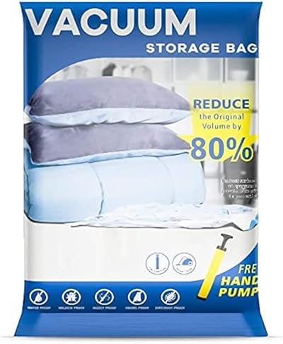 UOUNE Vacuum Storage Bags 4 Jumbo 110x80 cm, Reusable Space Saver