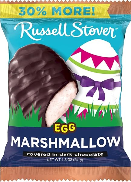 RUSSELL STOVER, DARK CHOCOLATE MARSHMALLOW EGG, 1.3 OUNCE