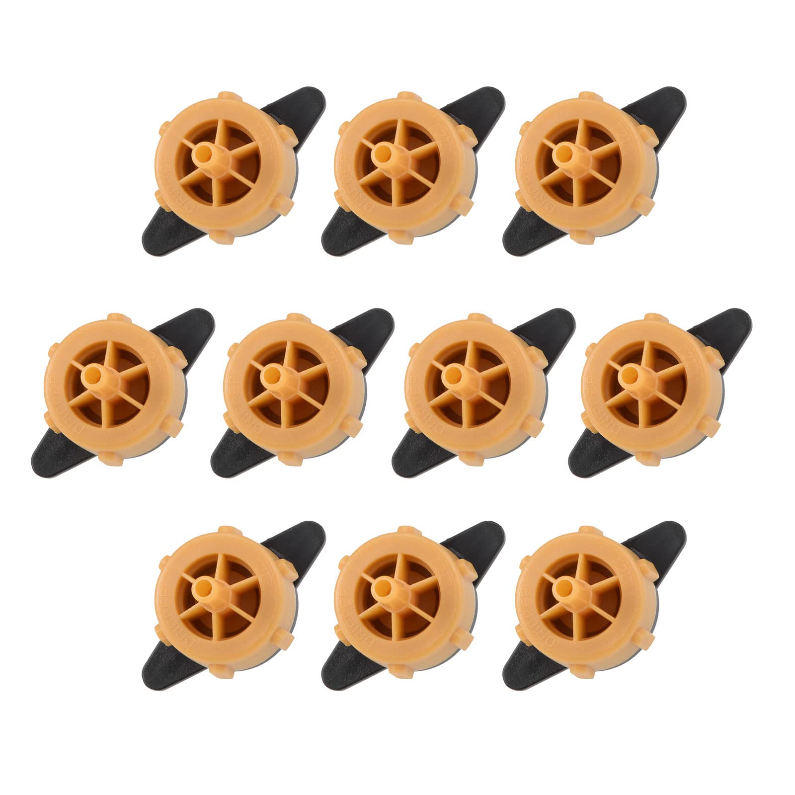 METALLIXITY Pressure Compensating Dripper, (0.5 Gallon Per Hour) 15Pcs, Plastic Irrigation Drip Emitters - for Watering Garden Lawn Plants, Black Orange