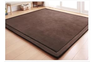 Loartee Nursery Rug Coral Velvet Crawling Rugs Mat Area Rugs Play Crawling Mat(5.0'x 6'8", Coffee) for Toddler Children Play Mat Yoga Mat Exercise Pads Carpet