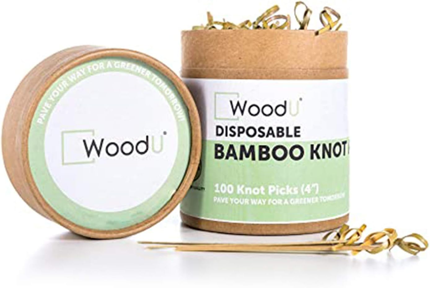 Natural Wooden Cocktail Picks 4" 100pc - Eco-Friendly Bamboo Skewers for Cocktails, BBQ, Toothpicks