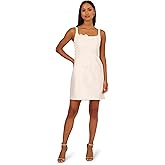 Adrianna Papell Womens Beaded Petal Mikado Dress