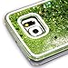 Samsung Galaxy S7 Edge case,Crosstree Liquid, Appmax Cool Quicksand Moving Stars Bling Glitter Floating Dynamic Flowing Case Liquid Cover for galaxy s7 edge. (Star Green)