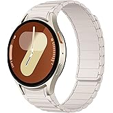 Haveda No Gap Magnetic Band Compatible with Samsung Galaxy Watch 7/6/5/4/FE 40mm 44mm/Galaxy Watch 4 6 Classic 47mm 46mm 43mm 42mm/Watch 5 Pro 45mm, 20mm Silicone Watch Bands Strap for Men Women
