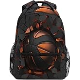 AUUXVA Backpack Art Painting Basketball Crash School Shoulder Bag Large Waterproof Durable Bookbag Laptop Daypack for Students Teens Girls Boys Elementary