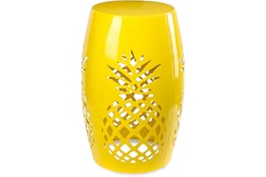 Vipush Outdoor Lace Cut Iron Side Table,Patio Garden Stool Coffee End Table Nightstand for Small Spaces,Living Room,Front Porch,Poolside (Yellow)