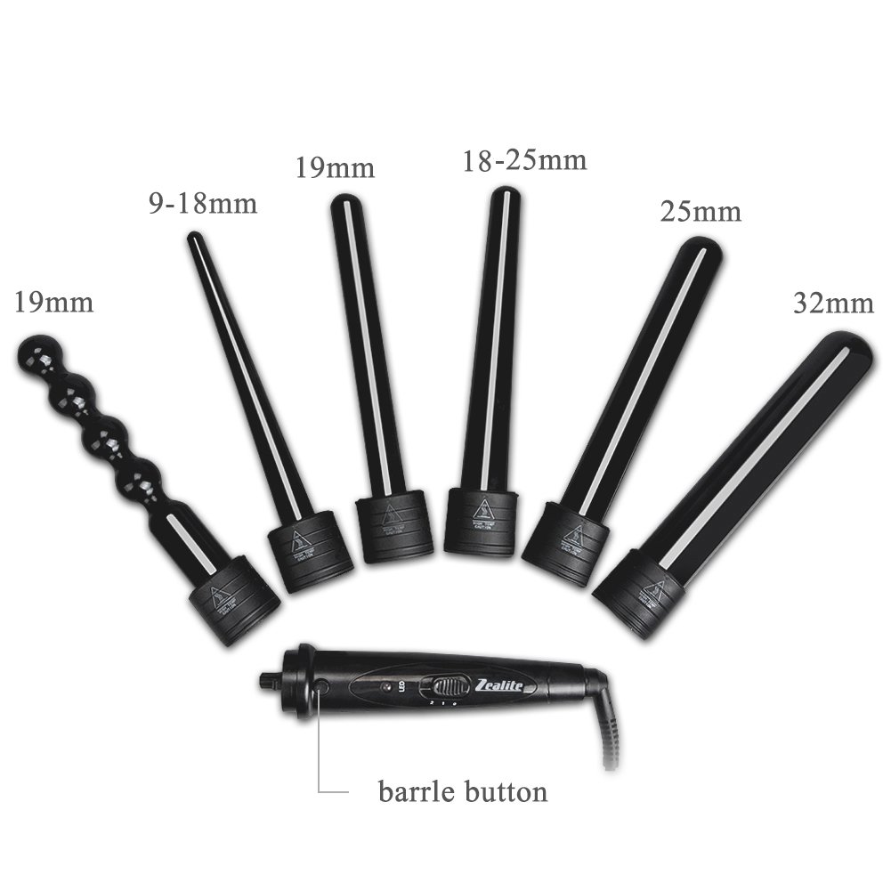 Curling Wand Set, Zealite Curling Iron Set Interchangeable Ceramic